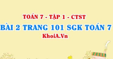 Bài 2 trang 101 SGK Toán 7 tập 1 Chân trời sáng tạo